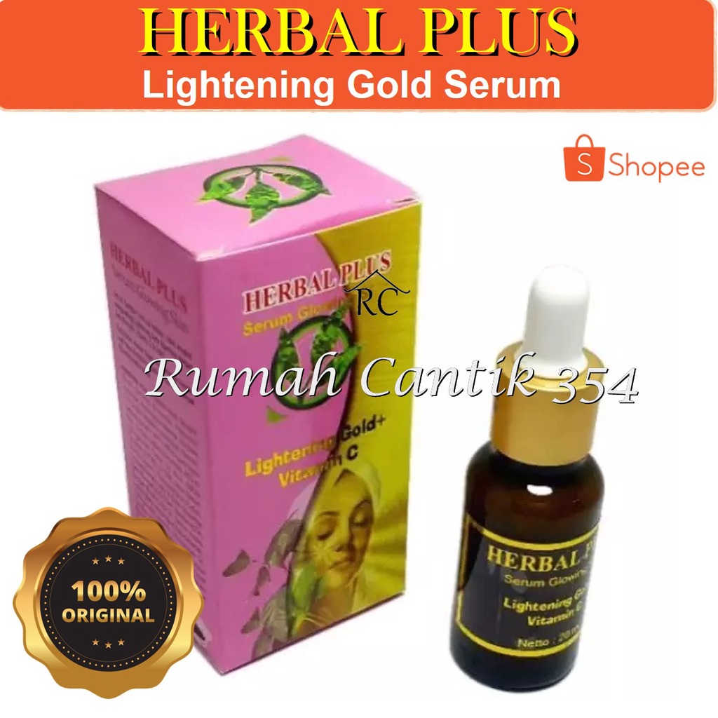 Herbal Plus Serum Glowing Lightening Gold + Vitamin C 120 ml Rumah Cantik Essence Serum Perawatan Melembabkan Kulit Wajah