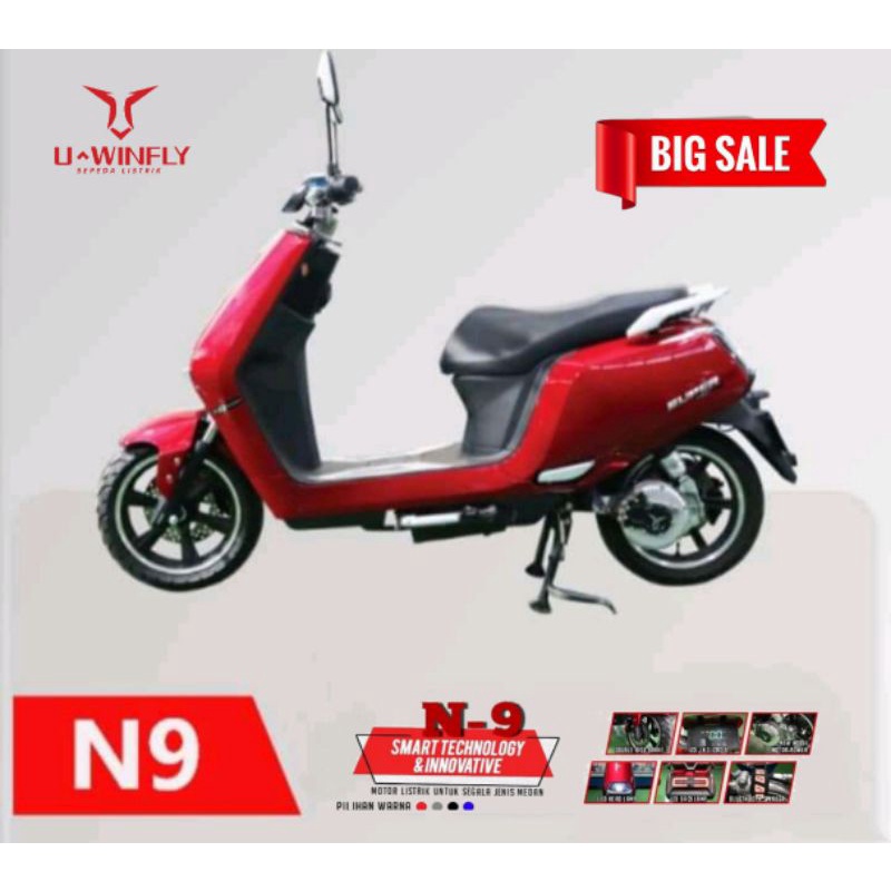 Uwinfly N9 Sepeda Motor Listrik, Ready New Gres garansi 2th