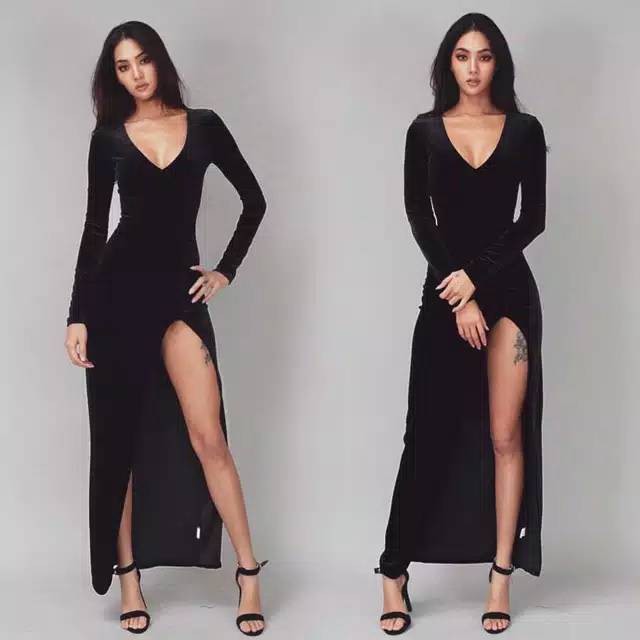Akasha    LONG DRESS BLUDRU/LONG DRESS VELVET/LONG DRESS PARTY/LONG DRESS SEXY/LONG DRESS CASUAL