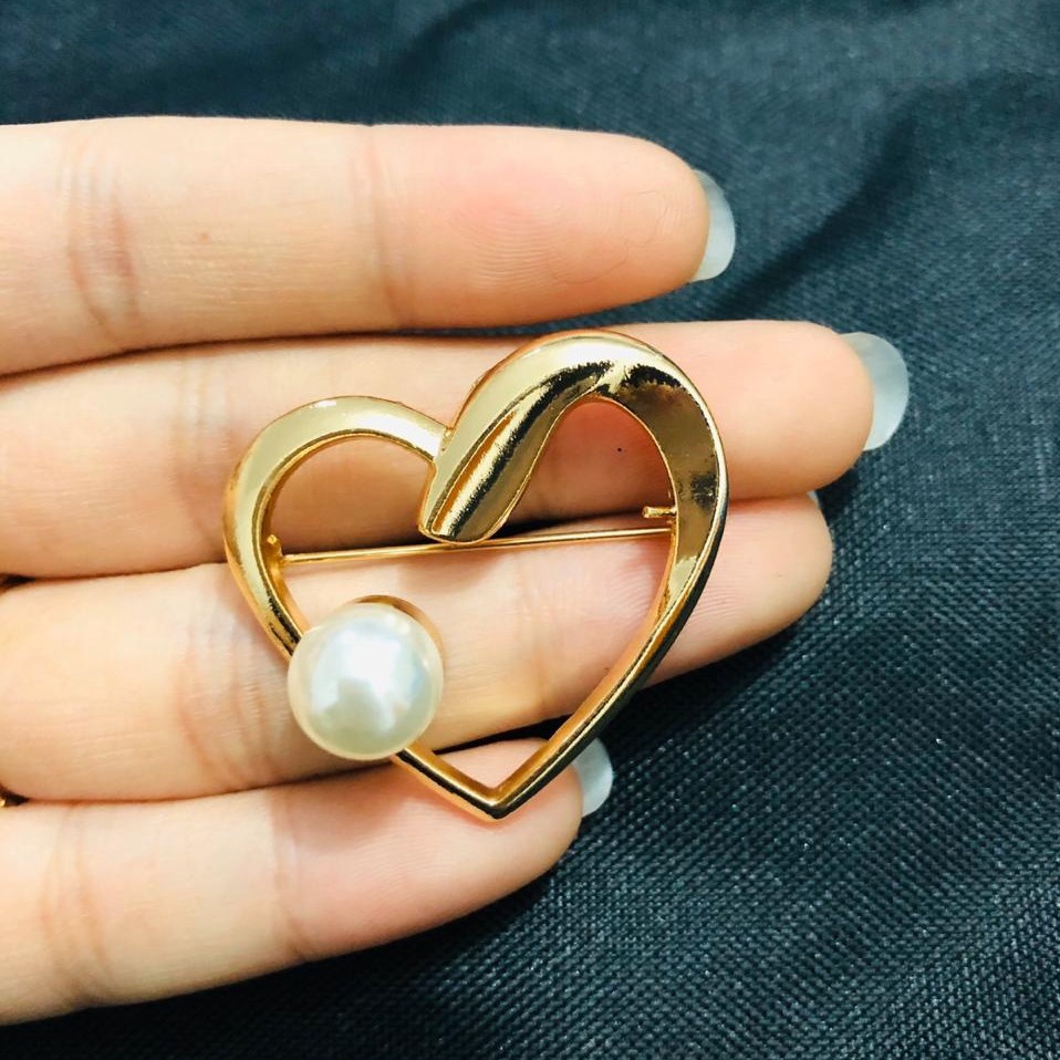 OSM - F490 Mutiara Bros Korea Berlian / Bros Pin Pearl / Brooch Mutiara Wanita / Aksesoris Fashion-F490 B18