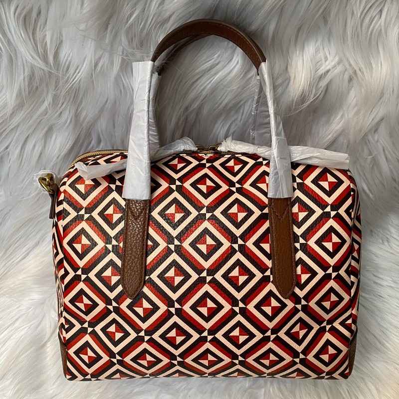tas fossil sydney satchel red multi