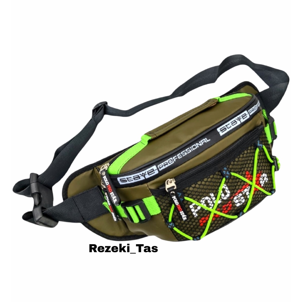 Tas Pria Waistbag Anti Air Bahan Ballon Tebal 100% Real Picture Tas Pinggang Tas Selempang Pria