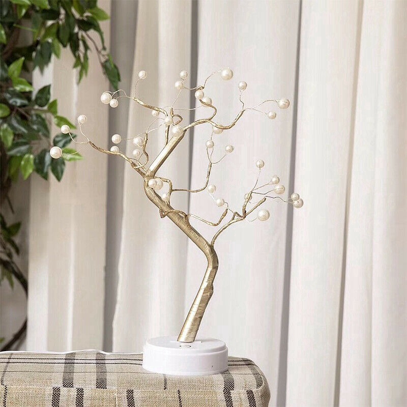 【P&amp;T】Lampu Pearl Firefly LED Copper Wire Tree Light Christmas Night Light Decoration USB or Battery