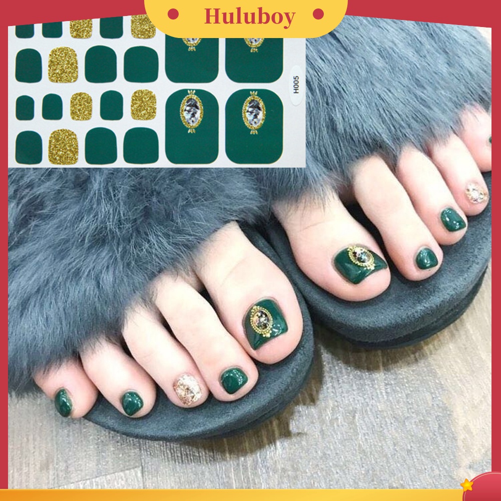 Huluboy Huluboy♡ Stiker Kuku Kaki Motif Hati / Bulan / Daun Tahan Air