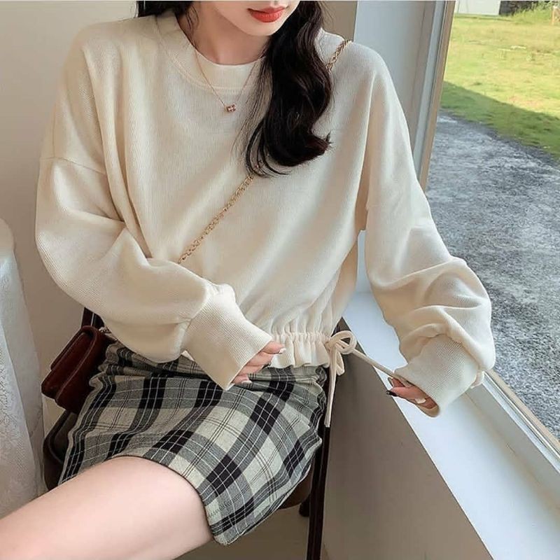 Suzy Sweater Oversize Atasan Wanita Korean Style Fleece Premium