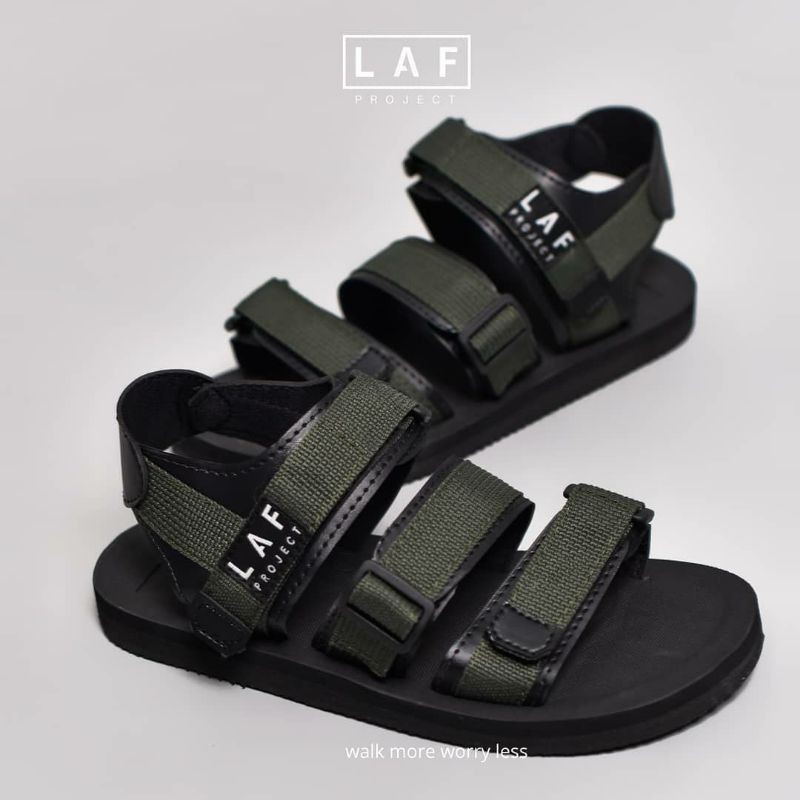 Sandal Gunung Pria Wanita Hiking Traveling laf jack v1 full black 36 -44