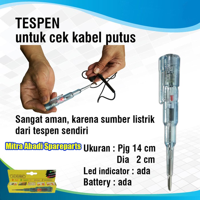 Unik Obeng Min Screwdriver Tespen Test Pen MS 18 Voltage Tester AC DC New