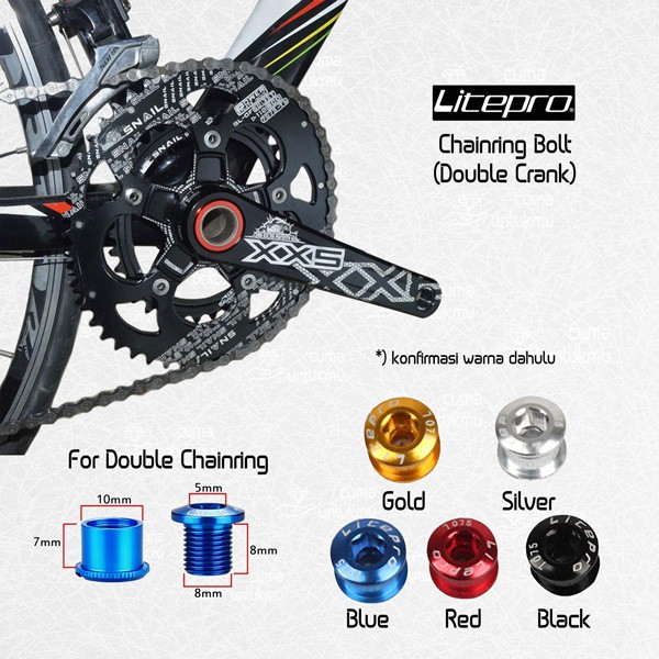 Baut Chainring Litepro double-crank Aluminum Alloy