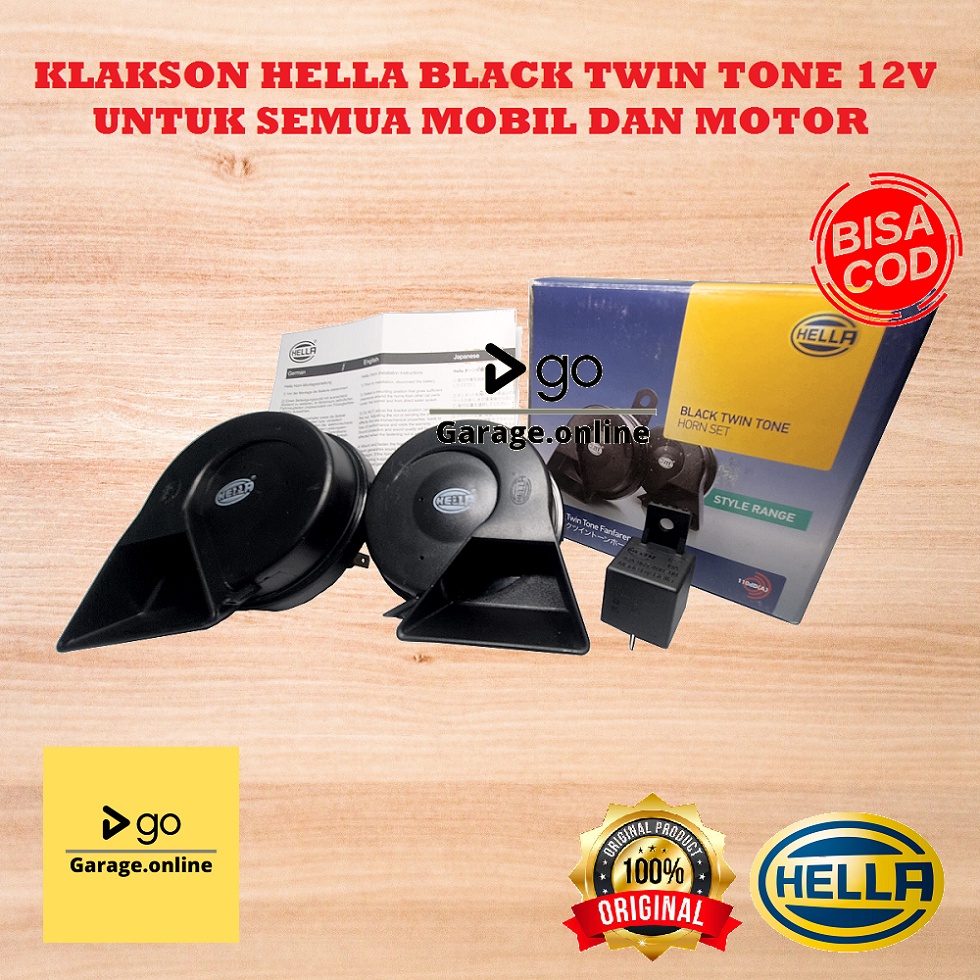 Klakson Keong Hella Black Twin Tone Hitam 12V Untuk semua Mobil dan Motor Original