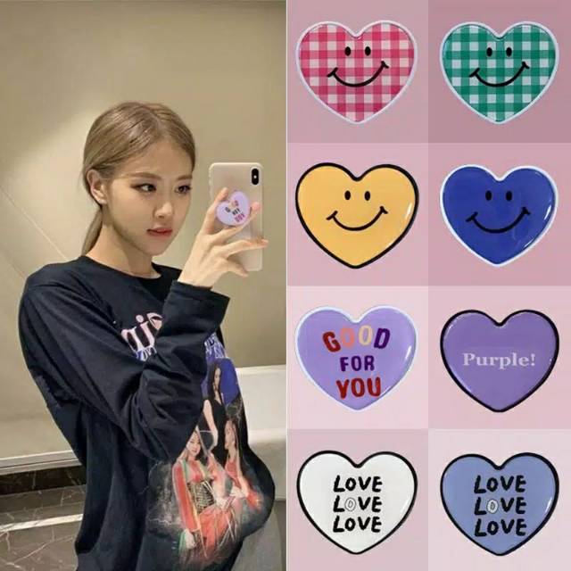 Popsocket love rose blackpink griptok grip holder stand phone