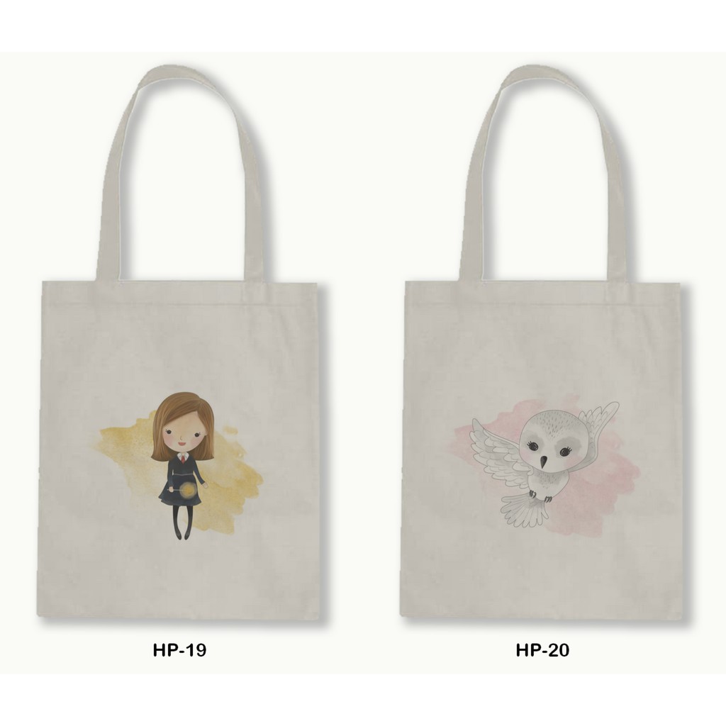 Tas Tote Bag Resleting Kanvas/Blacu  - Harry Potter Series.12