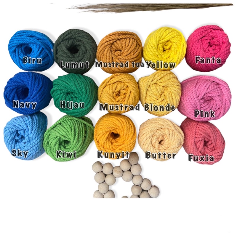 

Benang macrame ekonomi -Berat 100gr-, cotton rope tali macrame