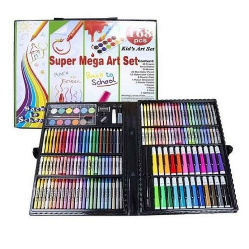 

PS - Crayon Art Set Pensil Warna Warni 168 Pcs Super Mega / Colouring Set Super Mega 168 in 1 / Gulali Books Paket Art Set 168in1 Alat menggambar dan Mewarnai Art Set 168 Pcs