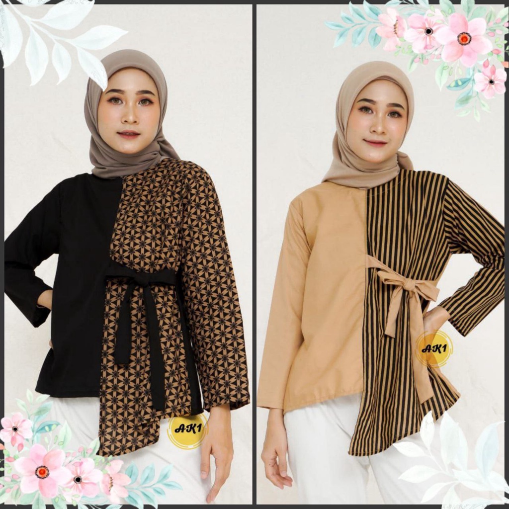 Blouse Batik Wanita Lurik