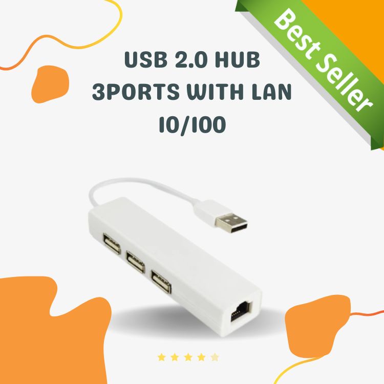 USB 2.0 Hub 3ports with Lan 10/100