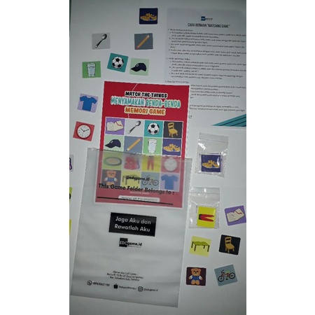 Matching Game/Permainan Edukatif/Menyamakan Gambar/Kartu Kata Benda/Games Edukatif