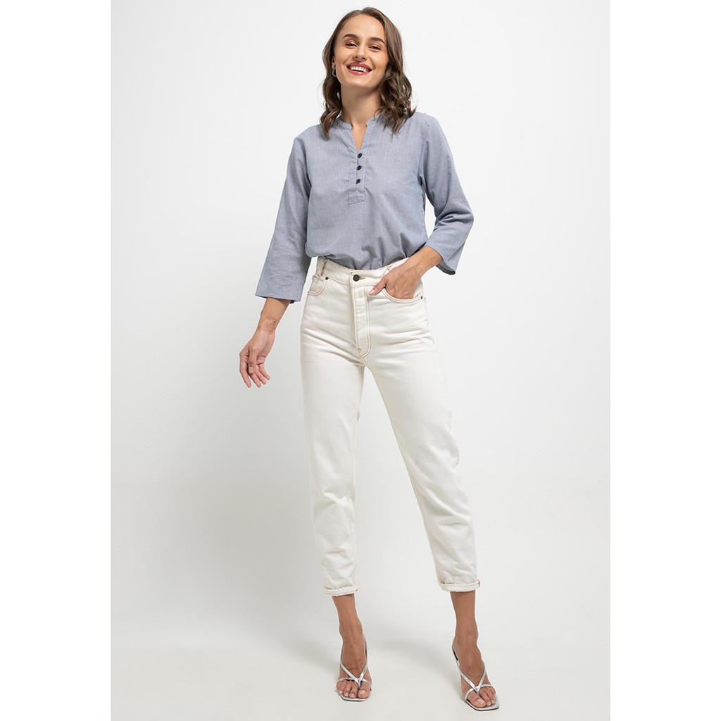 Rodeo - Blouse Wanita - Fae Blouse - Navy-3