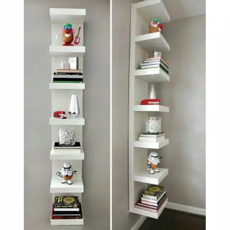 rak gantung ambalan tempel rak buku mainan rak sudut dekorasi display