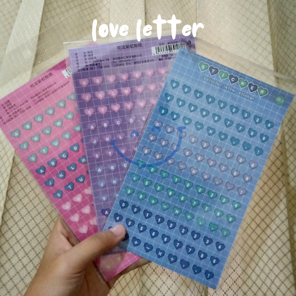 

sticker rainbow alfabet number stiker abjad nomor love deco toploader