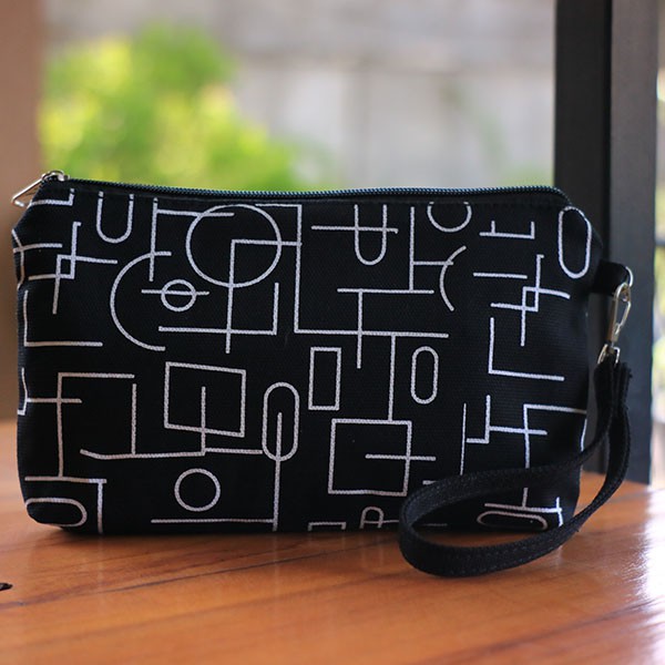 Dompet Pouch Wanita SPNB Kanvas PIPE HITAM