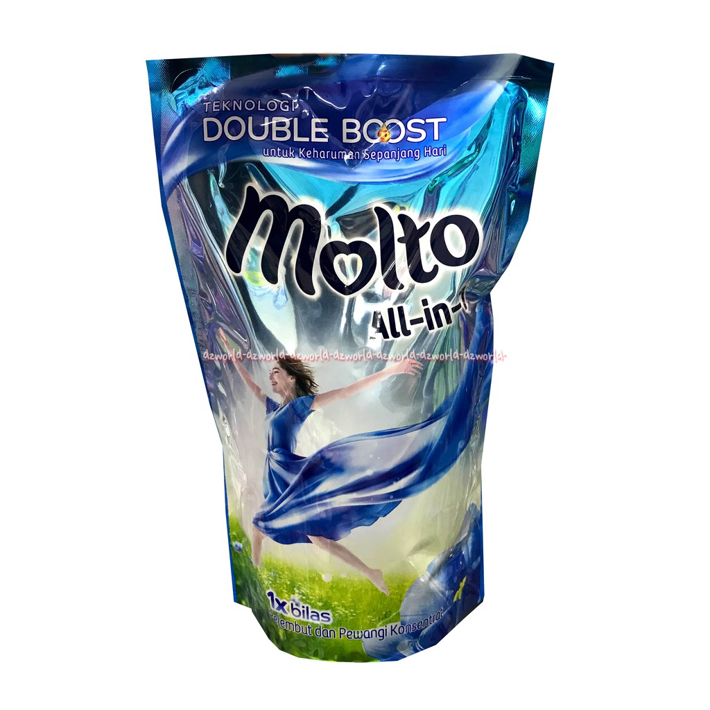 Molto All In One Double Boost 720ml 3D Wangi Tahan Lama Pelembut Pewangi 1x Bilas Moltto Biru