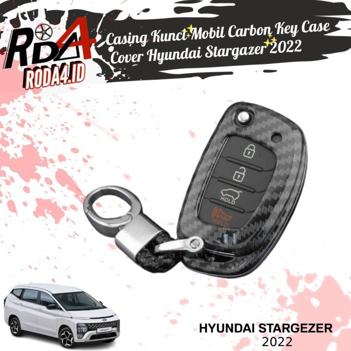 Casing Kunci Mobil Carbon Key Case Cover HYUNDAI STARGAZER 2022