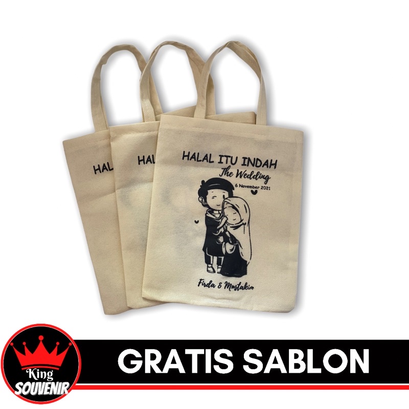 

Tas Souvenir Pernikahan/ Free Sablon & Packing/ F 20×30