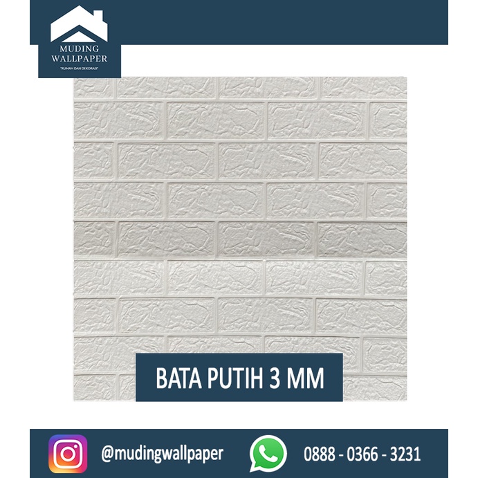 Wallpaper Bata Putih 3D Foam 77 x 70 cm-Bata Putih 3 MM