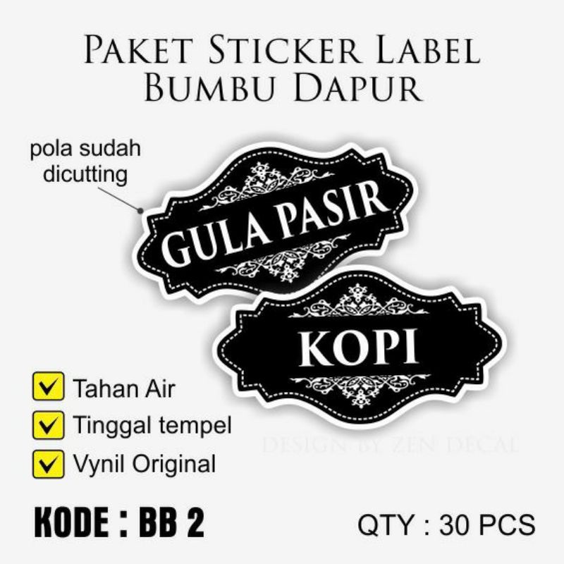 Stiker label bumbu dapur / label bumbu dapur murah cod