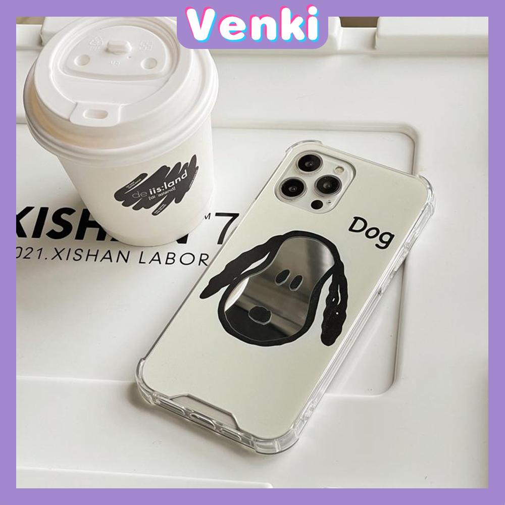 iPhone Case Acrylic HD Mirror Laser Airbag Shockproof Protection Camera Cute Puppy Simple Compatible For iPhone 11 iPhone 13 Pro Max iPhone 12 Pro Max iPhone 7 Plus iPhone xr xs