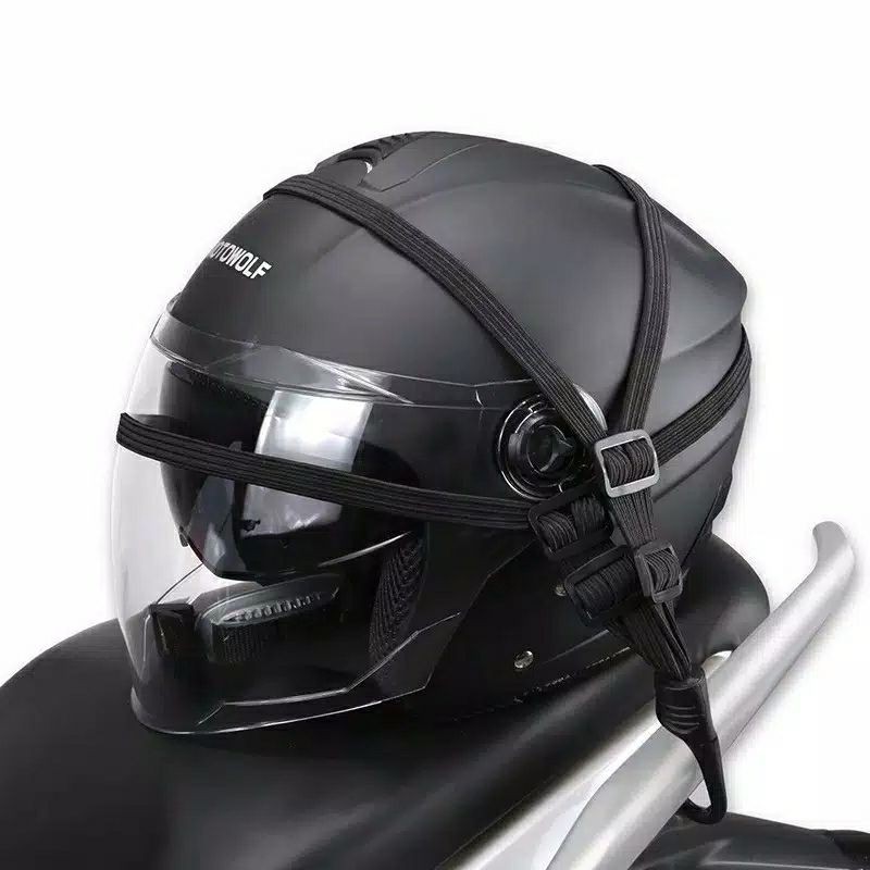 ORIGINAL MOTOWOLF | tali atao jaring pengikat helm tas barang untuk motor 2 hook 65cm