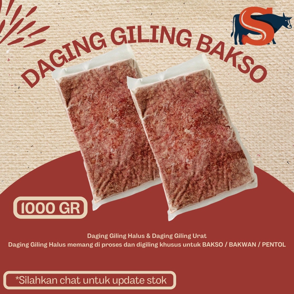 SURABAYA MEAT SHOP / Daging Sapi Giling Halus 1kg / 1000gr Daging Pentol / Daging Bakso