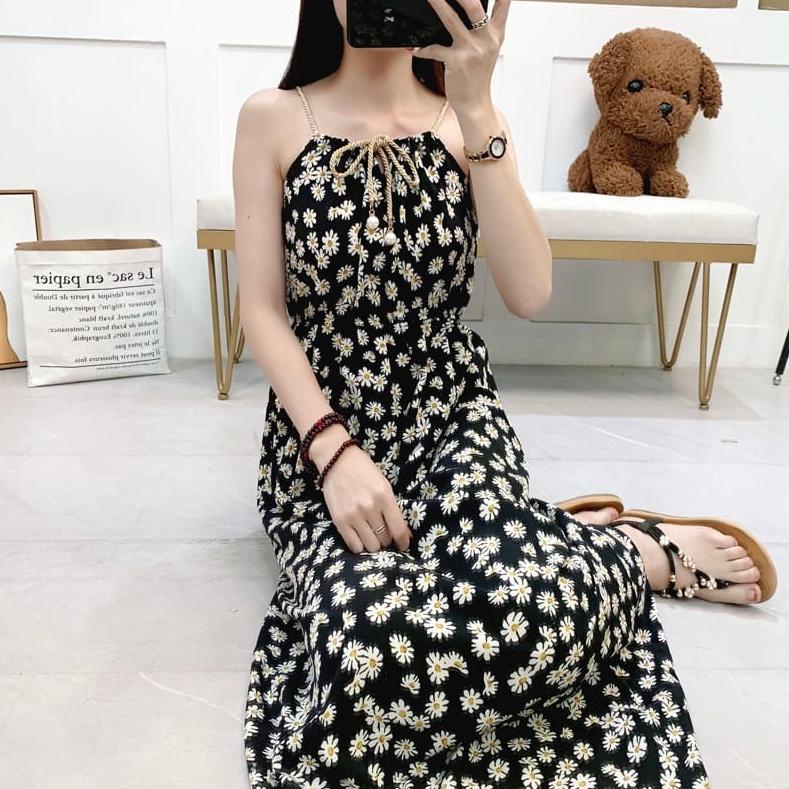 Vtzen - Zec Ootd Wanita Dress Kahi / Summer Dress / Dress Kasual / Fashion Wanita Ala Style Korean /