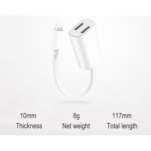 Kabel Dual Lightning Adapter & Splitter Charge and Sync data for iphone 7/8/X Charger Casan 2 Lubang