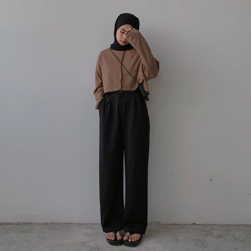 1KG MUAT 4PCS | BLACK BASIC TROUSERS CELANA PANJANG HITS OOTD SELEBGRAM TERBEST SELLER TERMURAH FASHION WANITA