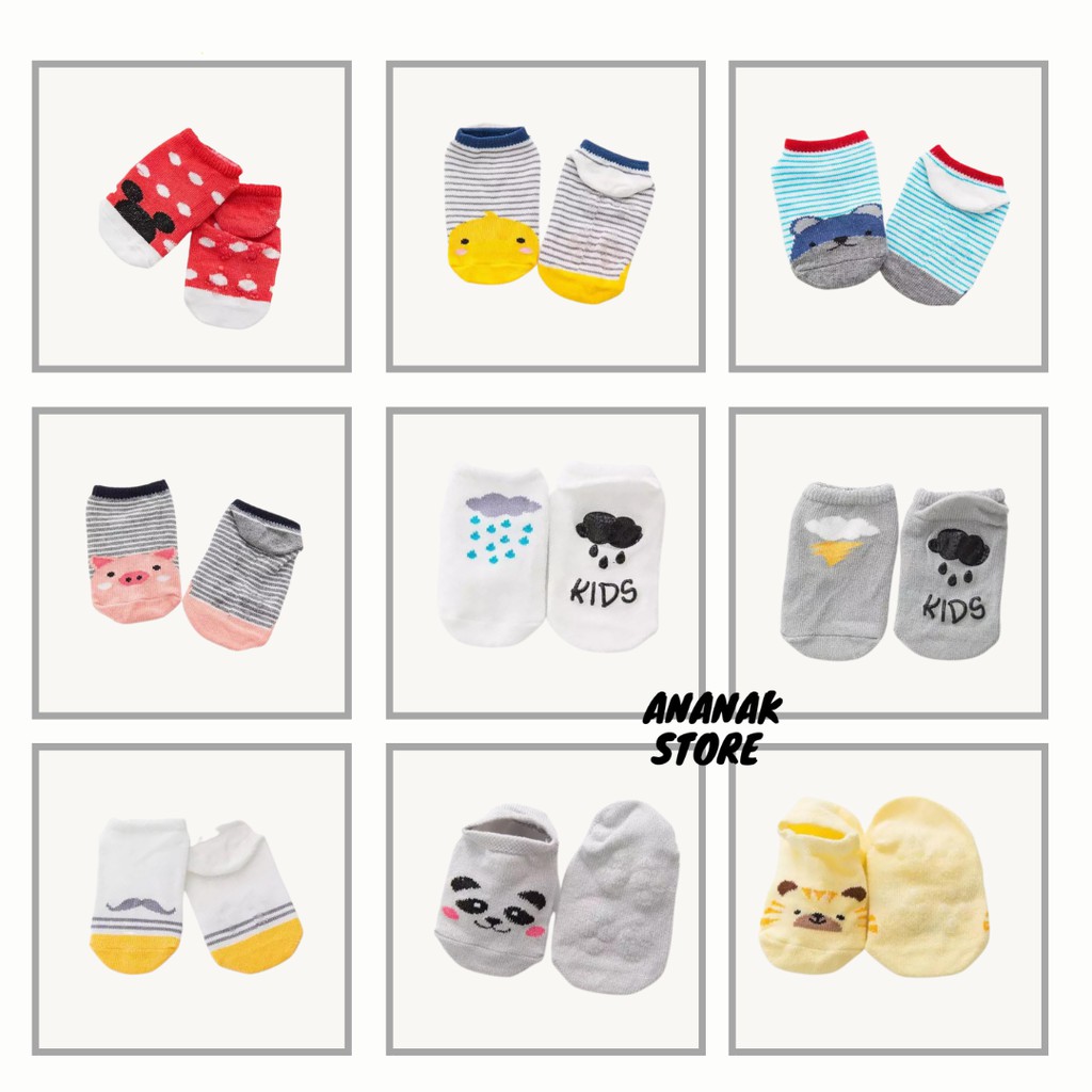 Kaos Kaki lucu bayi anti slip / KAOS KAKI karakter lucu bayi / 0-12bulan