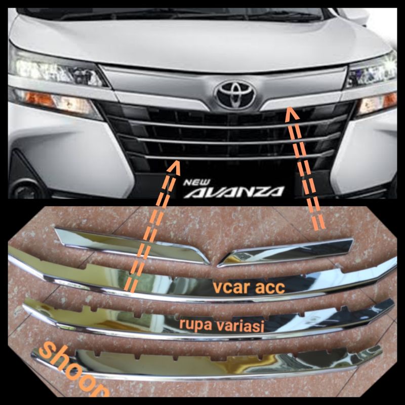 List lis grille grill bumper DEPAN TOYOTA grand new AVANZA / xenia 2019 2020 2021 crome chrome tempel