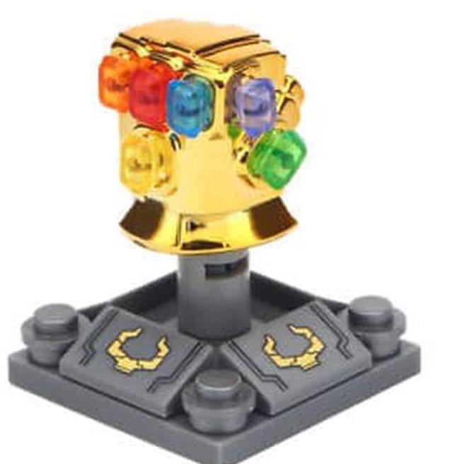 x47u marvel thanos infinity stone gauntlet sarung tangan minifigure lego kw hg5e