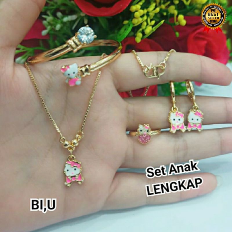 Xuping set perhiasan anak anak Lapis emas motif pilihan silver dan gold