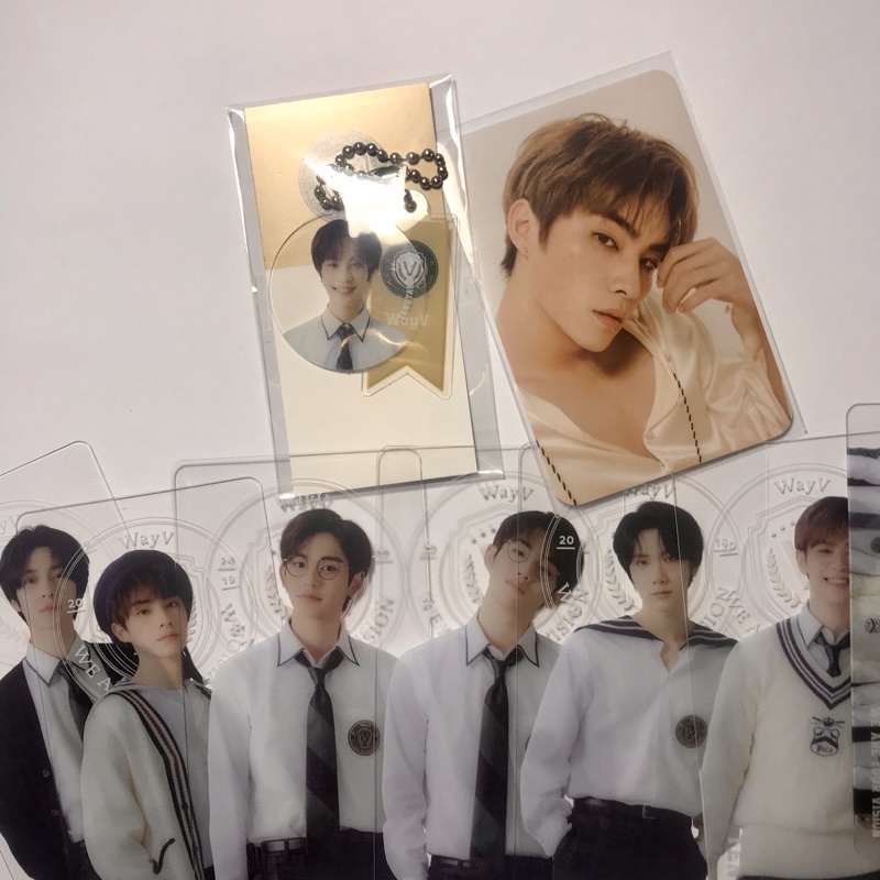 cbm clear bookmark b2s back to school kit wayv acrylic charm pc photocard photopack sg21 xiaojun