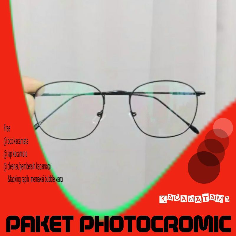 kacamata photocromic antiradiasi boleh pilih yang blueray bisa normal minus plus cilinder tergantung permintaan sampai minus 5 cyl 2 harga masih sama tulis saja pesanan kaka di catatan saat order free box lap cairan pembersih kode 8261 size 50-18-140