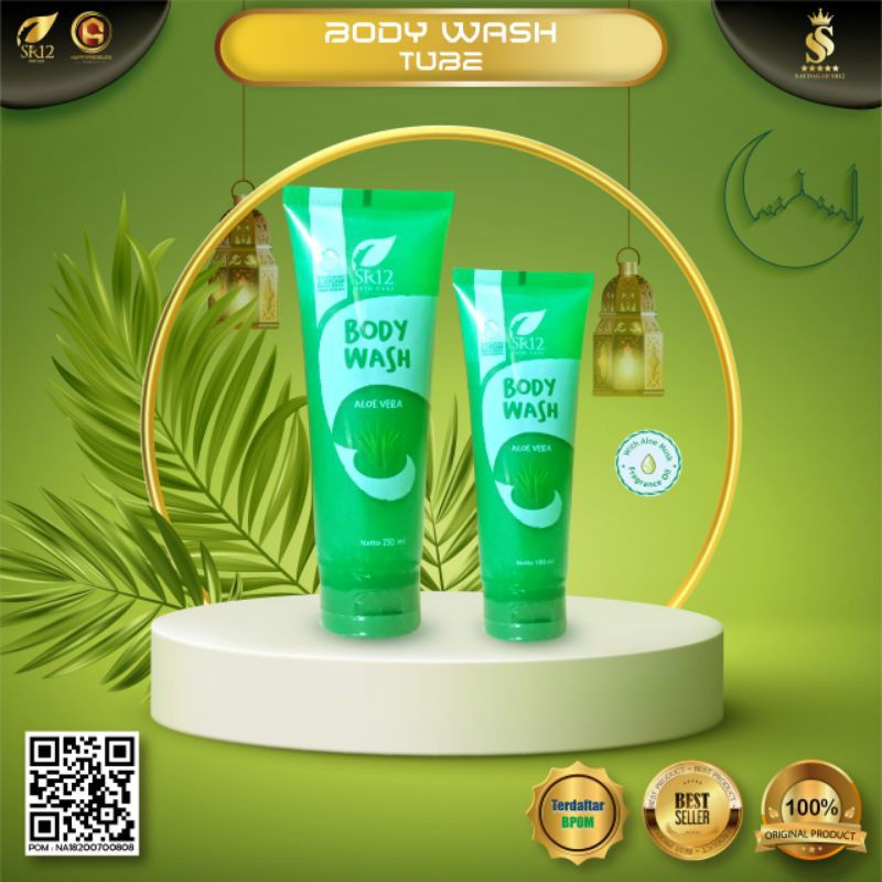 BODY WASH ALOEVERA SR12 BPOM / SABUN MANDI CAIR PENCERAH &amp; PENYEGAR KULIT / MEMBANTU MENGHALUSKAN KULIT