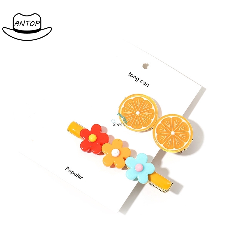 Antop！Korea Jepit Rambut Bentuk Buah Lucu Ala Warna Permen Untuk Wanita Hairclip
