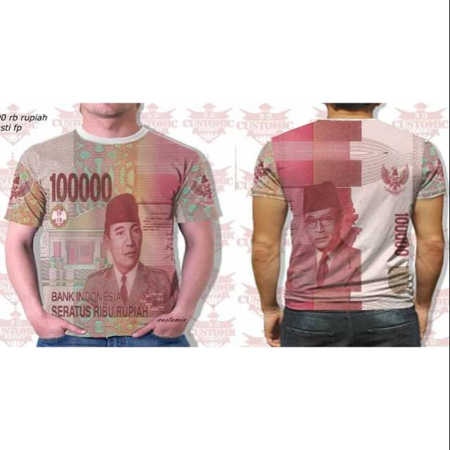 Kaos 100 Ribu Terbaru Sukarno Hatta Kaos Fullprint Uang