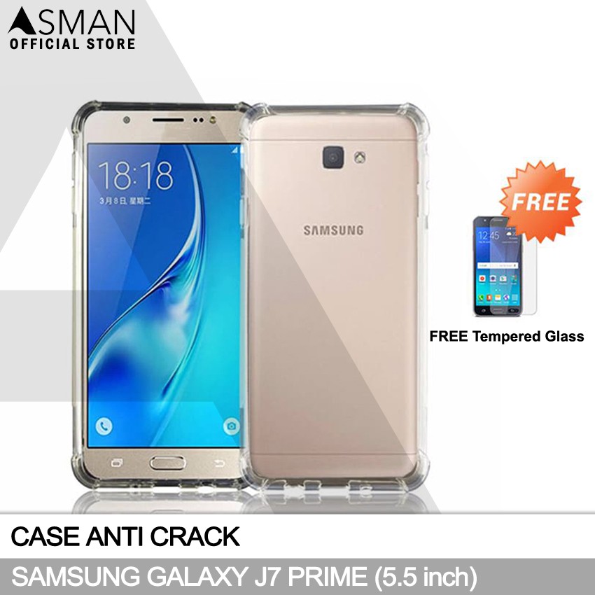 Anti Crack Samsung Galaxy J7 Prime (5.5&quot;) | Soft Case Anti Bentur + FREE Tempered Glass