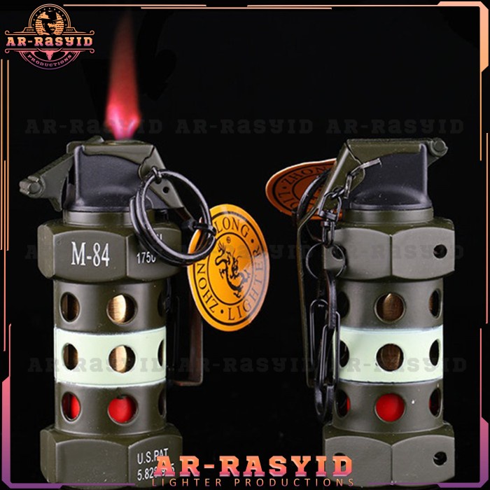 Korek Api Bara Gas Gantungan Kunci Granat Green Army M-84