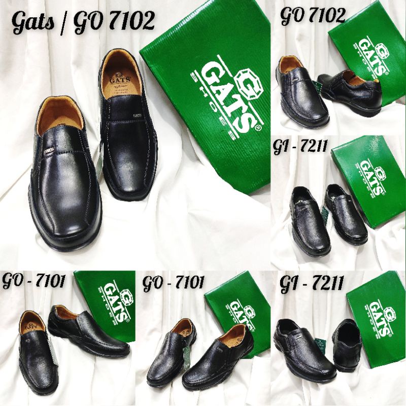 Sepatu kulit pria Gats GI 7211.... Black /sepatu kerja...