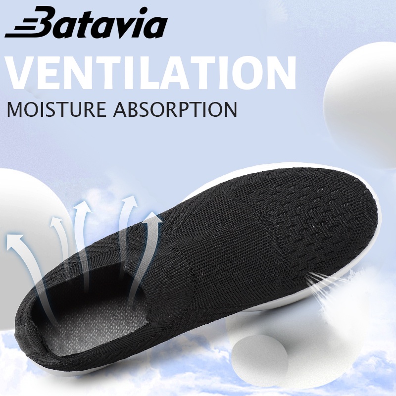 Batavia 2023 Soft bottom non-slip work shoes women's shoes fitness dancing casual running sneakers black  baru sepatu kasual fashion sepatu lari anyaman terbang sepatu olahraga wanita N6