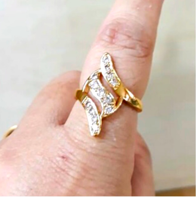 Cincin wanita kapis emas model tribal cincin permata cincin replika emas cincin pengganti emas