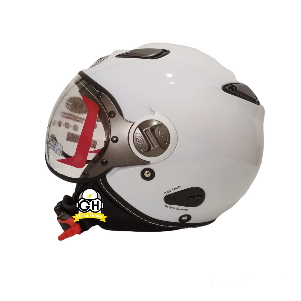 HELM KYT ELSICO SOLID WHITE HALF FACE KYT HELM HALF FACE KYT ELSICO PUTIH